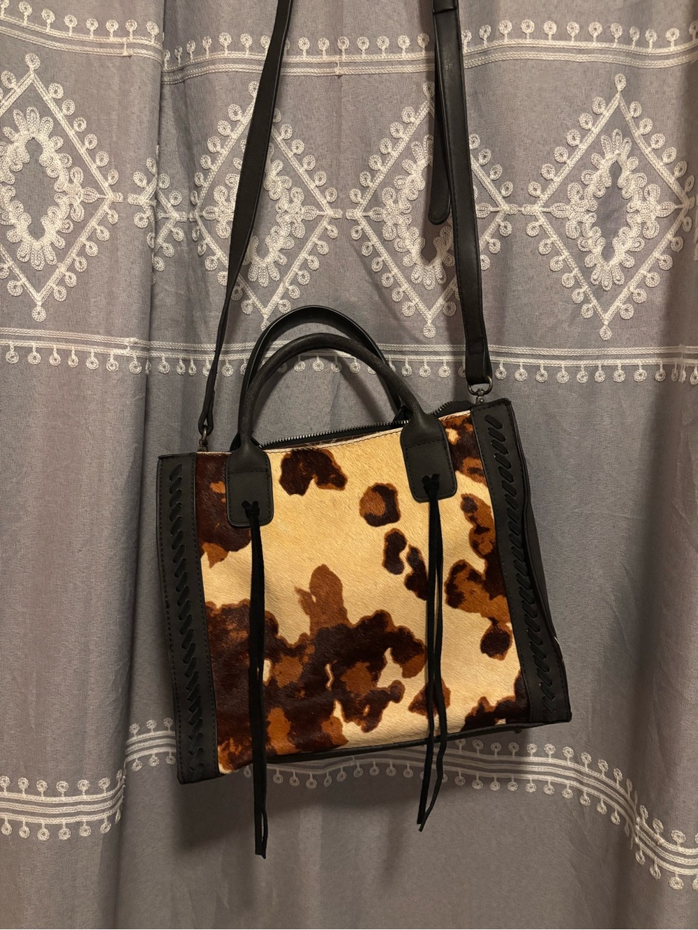 Wrangler Brown and Cream Leopard-Print Shoulder Bag